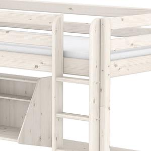 CLASSIC by Flexa Lit mezzanine 90X200 + échelle droite avec bureau Click-On et module de couchage casa (hors matelas)