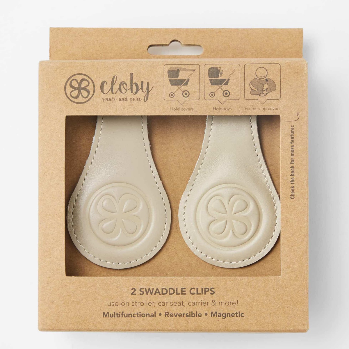 Clips d'emmaillotage multifonctions Cloby Beige-Grey