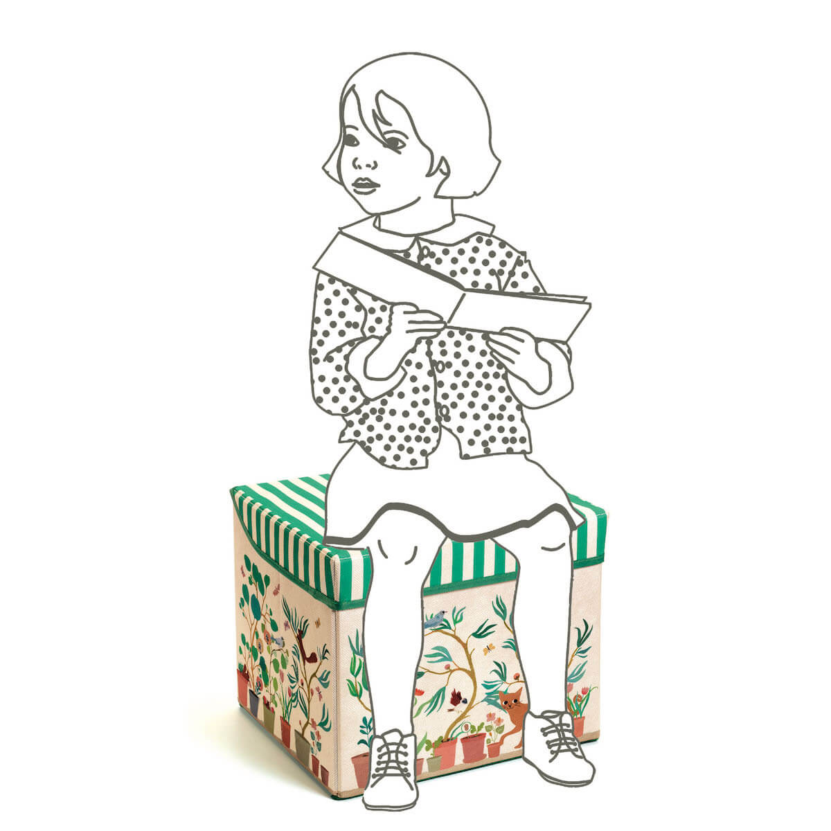Coffre à jouets siège Jardin CACHE-CACHE Djeco