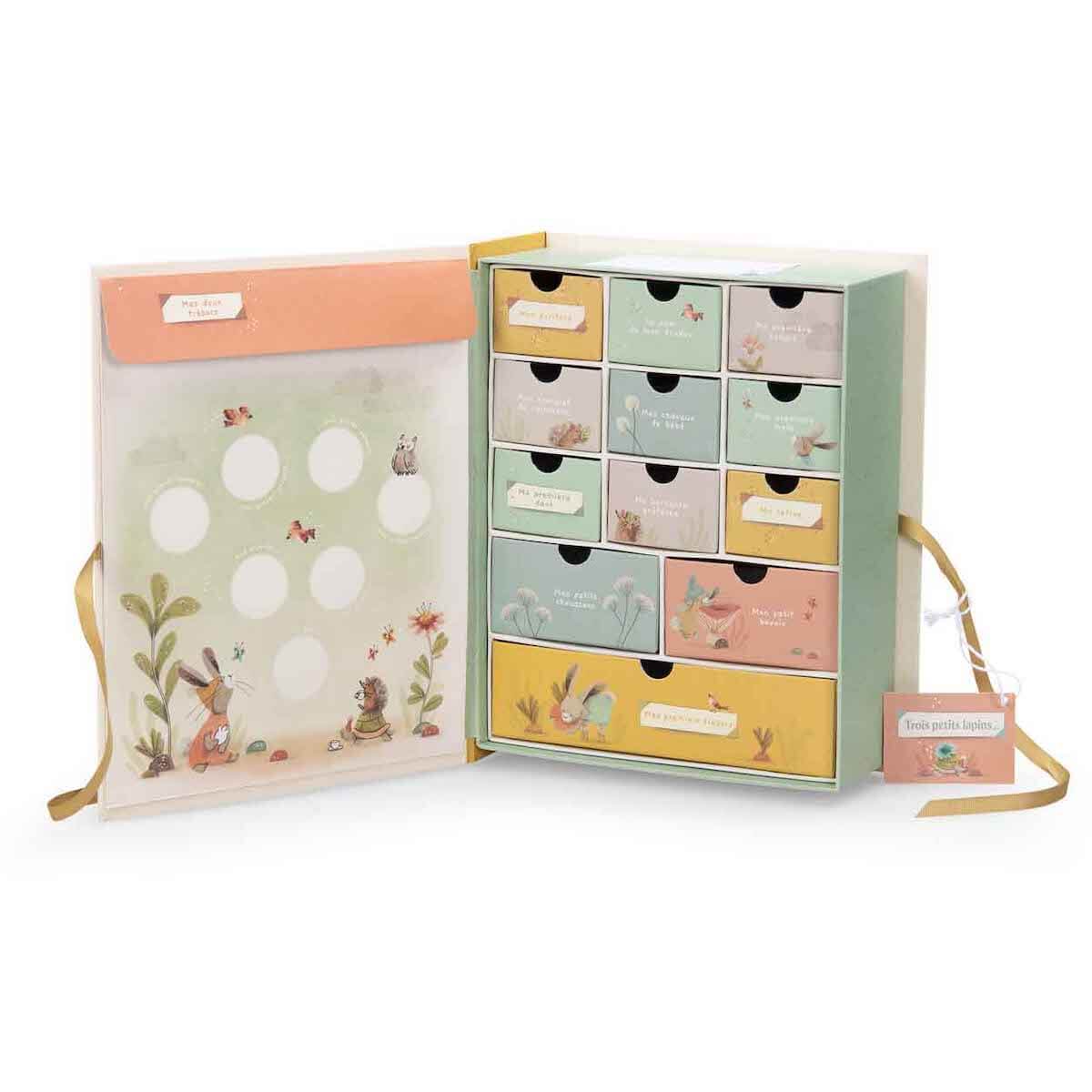 Coffret naissance TROIS PETITS LAPINS Moulin Roty