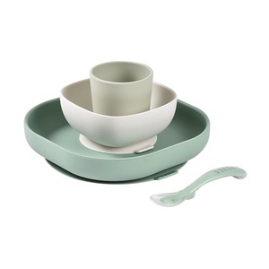Coffret repas silicone 4 pièces Beaba sage green