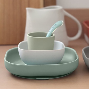 Coffret repas silicone 4 pièces Beaba sage green