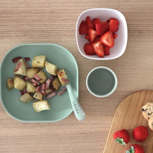 Coffret repas silicone 4 pièces Beaba sage green