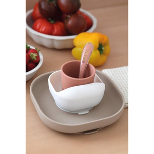Coffret repas silicone 4 pièces Beaba Terracotta-Gazelle