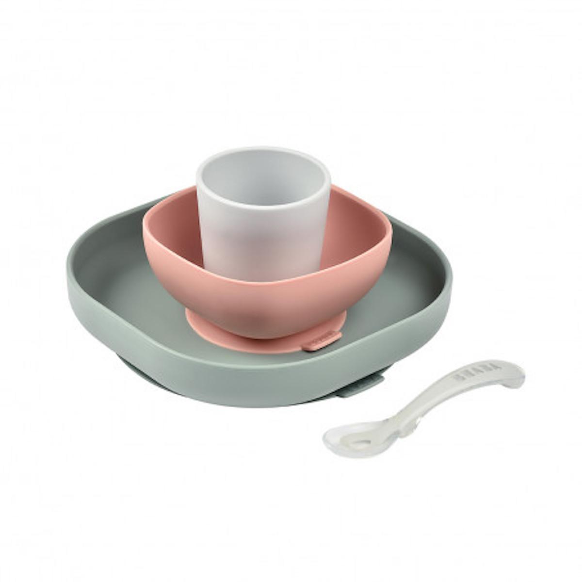 Coffret repas silicone  Beaba Eucalyptus