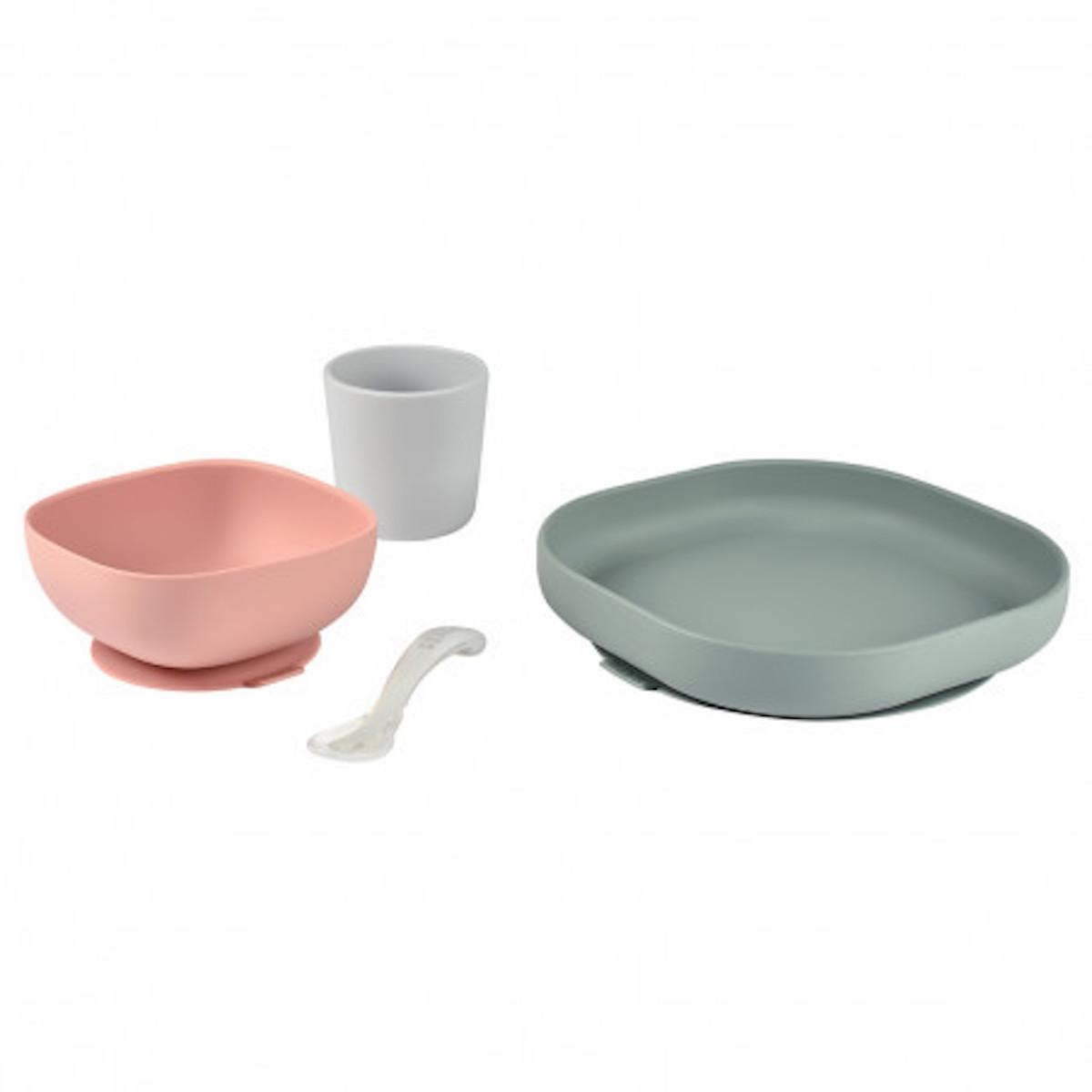 Coffret repas silicone  Beaba Eucalyptus