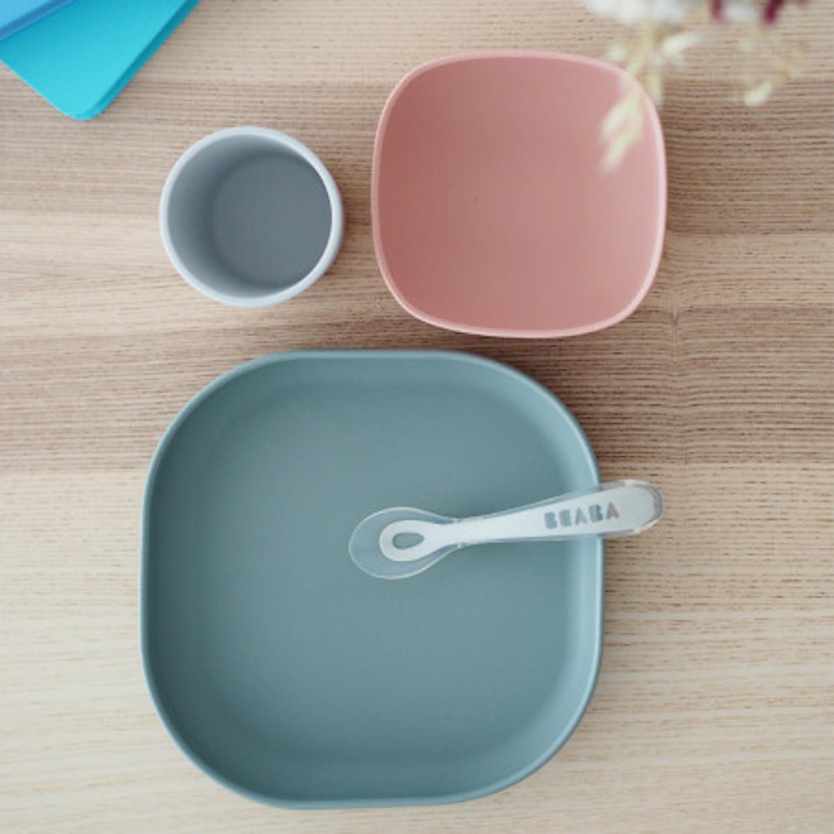 Coffret repas silicone  Beaba Eucalyptus