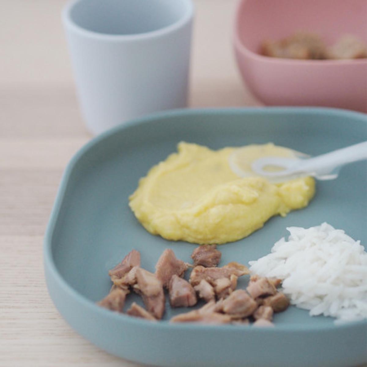 Coffret repas silicone  Beaba Eucalyptus