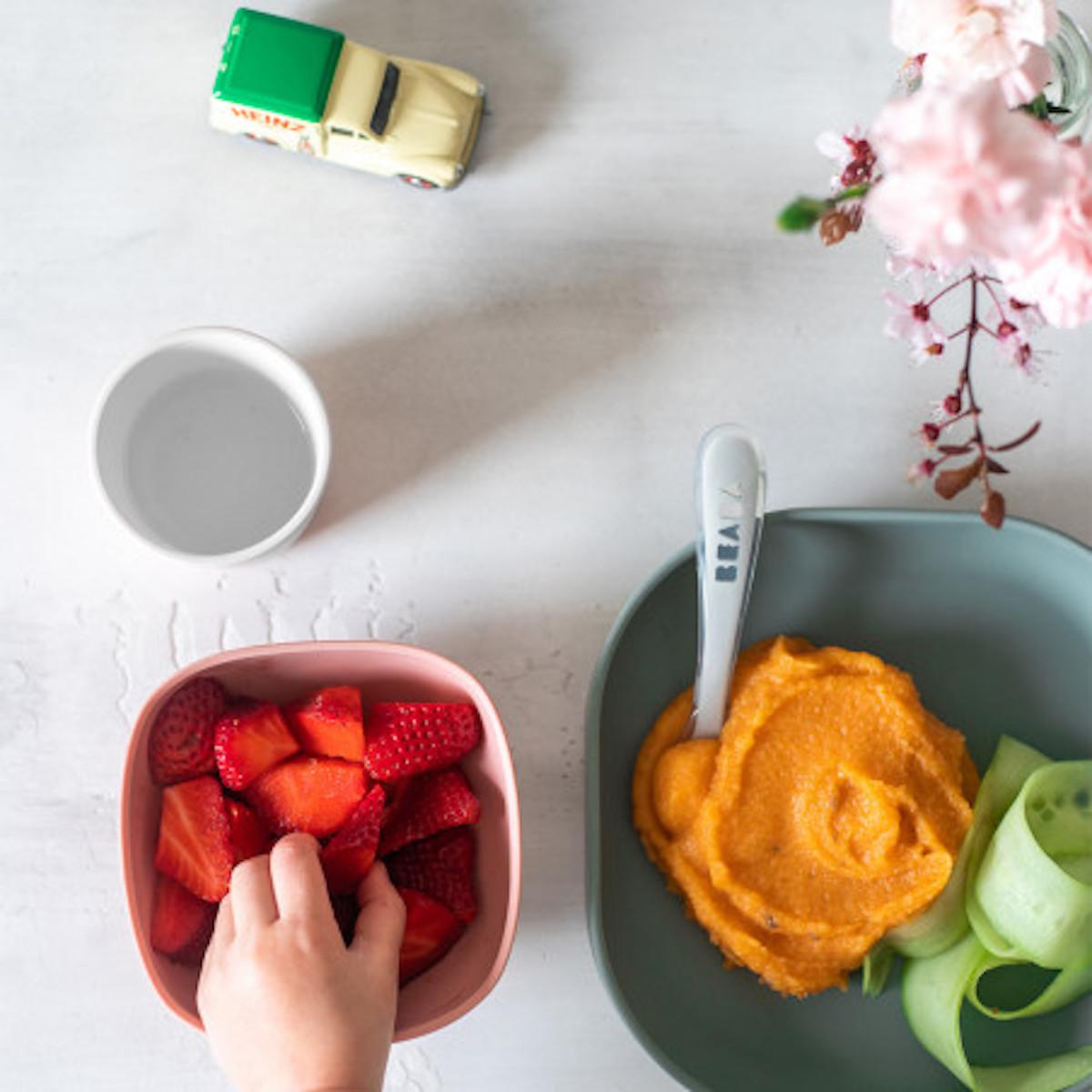 Coffret repas silicone  Beaba Eucalyptus
