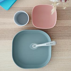 Coffret repas silicone  Beaba Eucalyptus