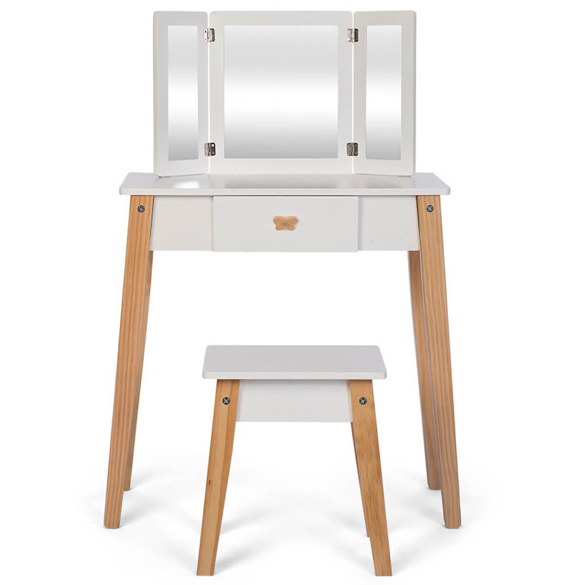 Coiffeuse-tabouret Astrup blanc