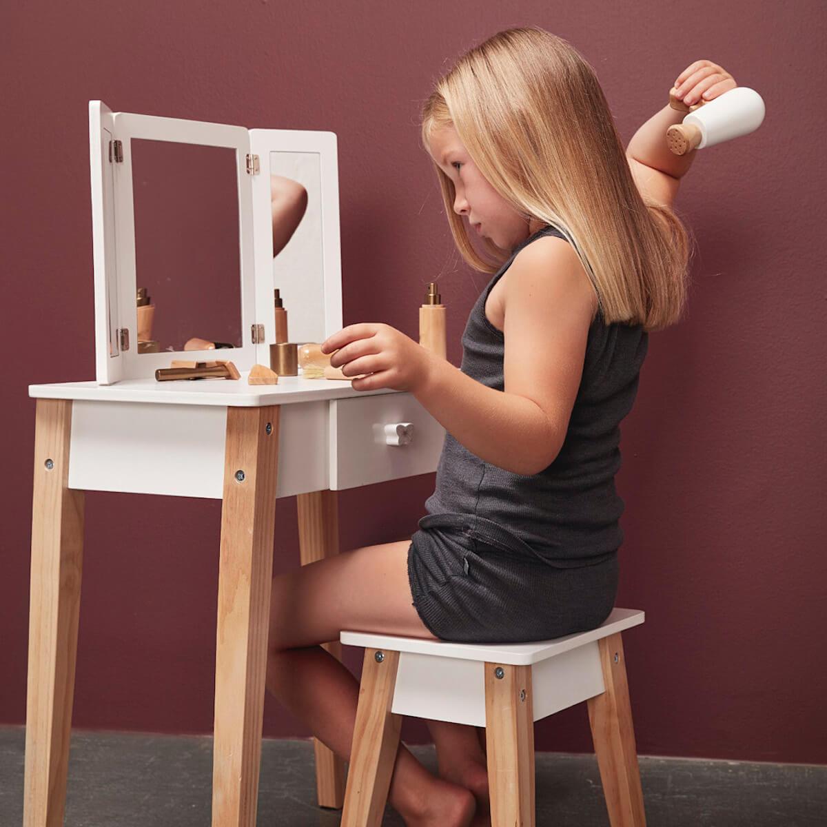 Coiffeuse-tabouret Astrup blanc