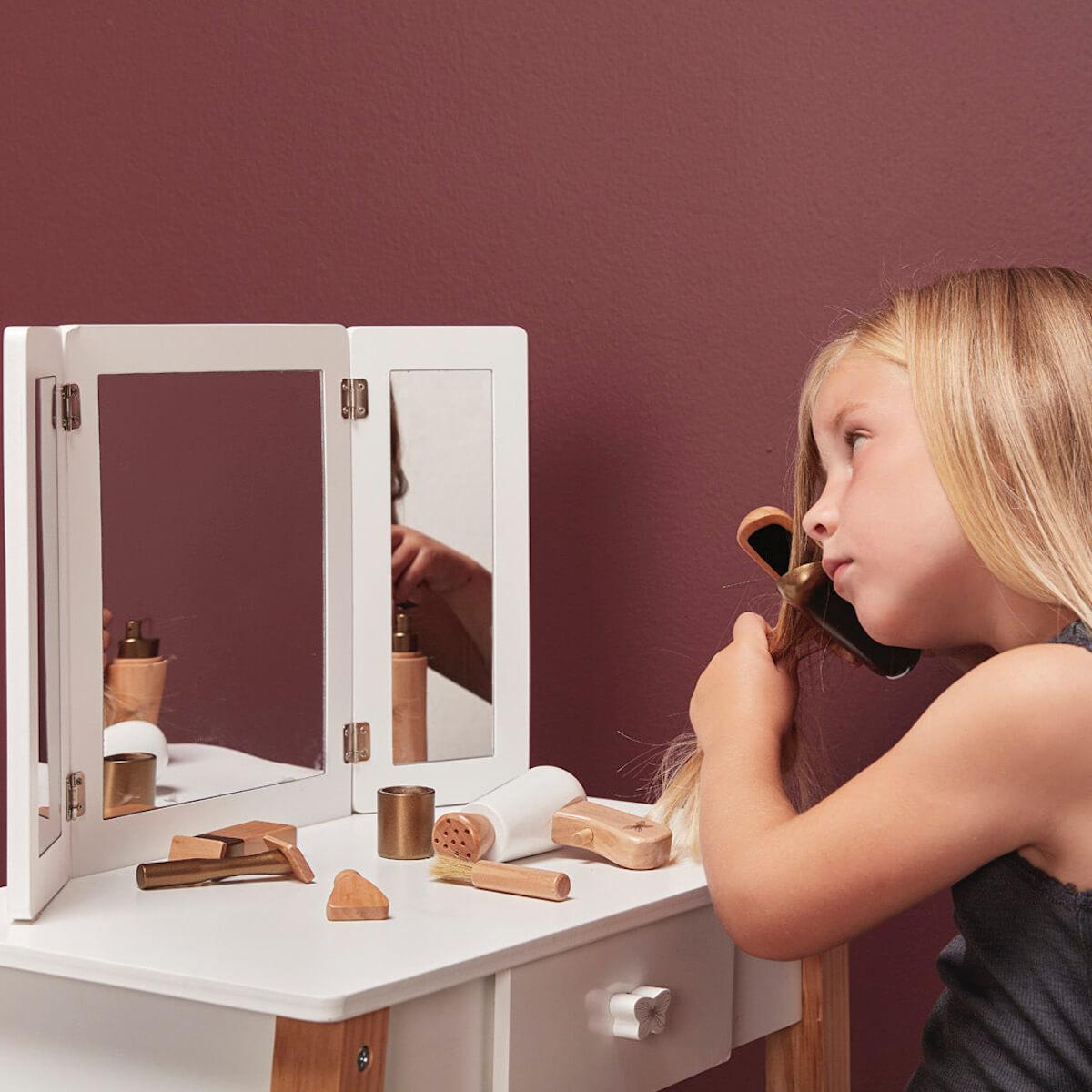 Coiffeuse-tabouret Astrup blanc