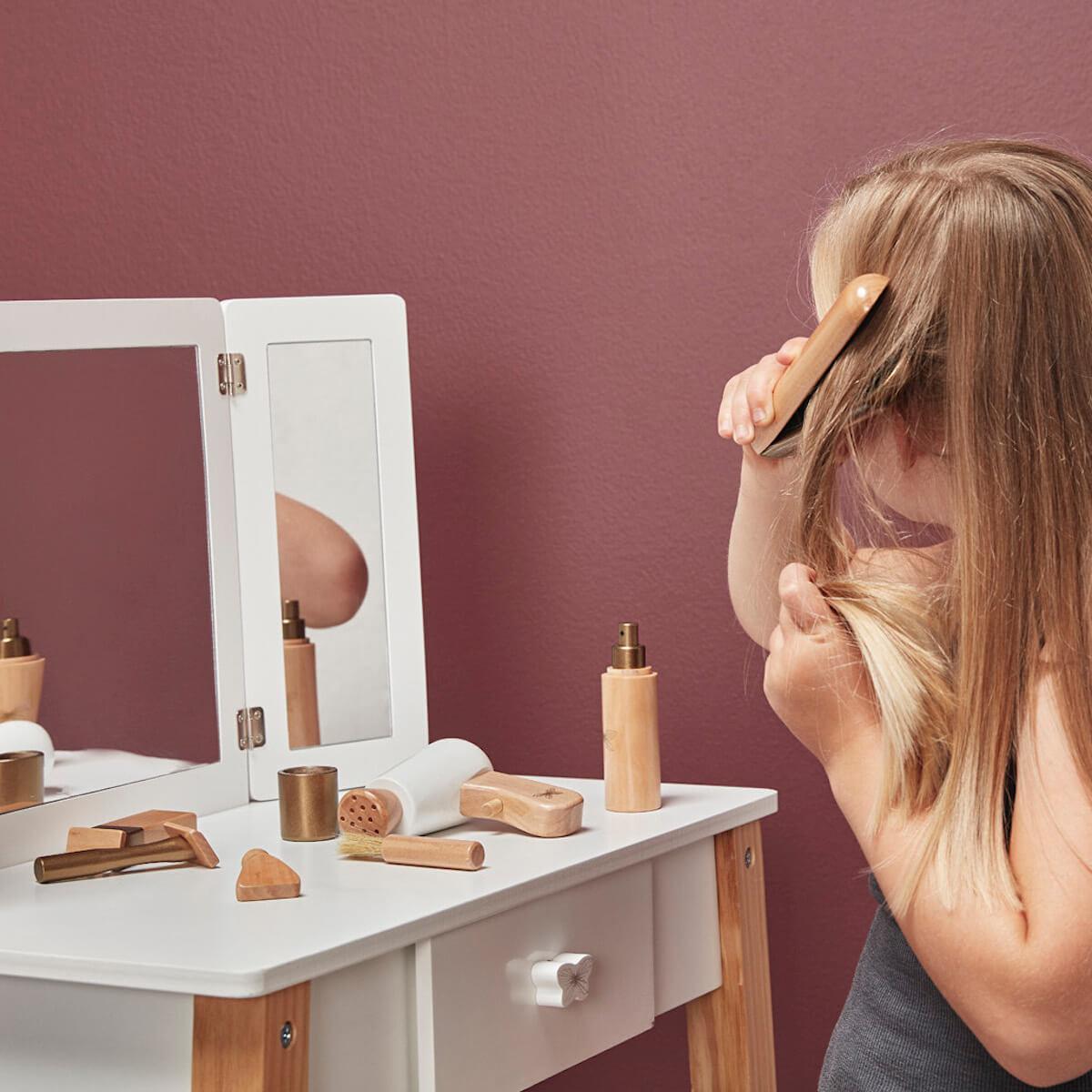 Coiffeuse-tabouret Astrup blanc