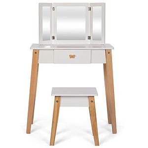 Coiffeuse-tabouret Astrup blanc