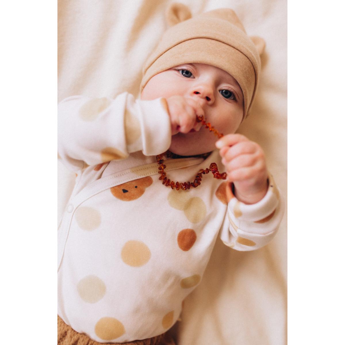 Collar de ámbar Wooly Organic dark brown