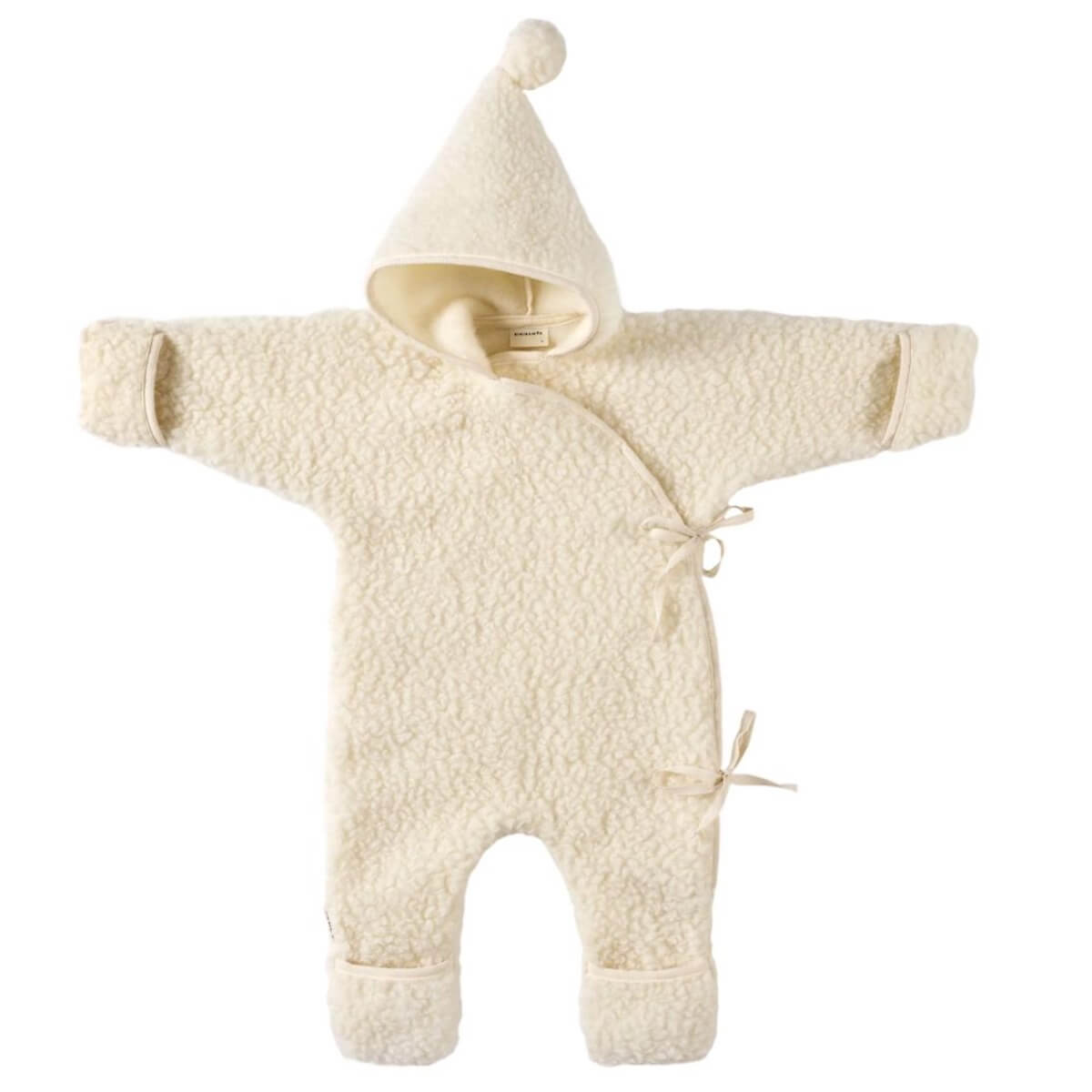 Combinaison douillette en laine mérinos 0-6m Binibamba milk