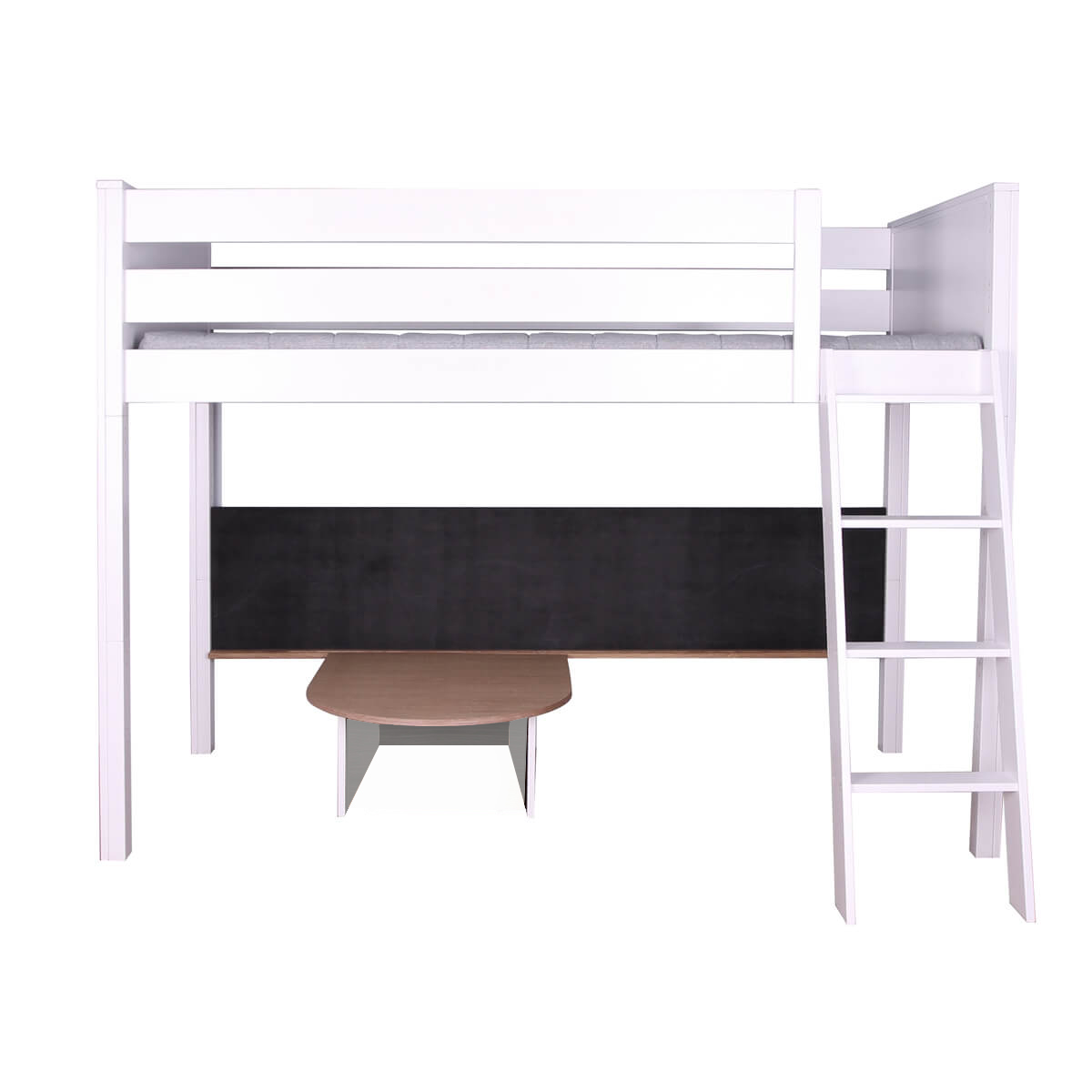 Combinaison lit mezzanine - grand tableau ardoise et table de jeux KASVA