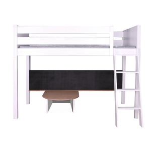 Combinaison lit mezzanine - grand tableau ardoise et table de jeux KASVA