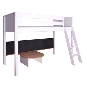 Combinaison lit mezzanine - grand tableau ardoise et table de jeux KASVA