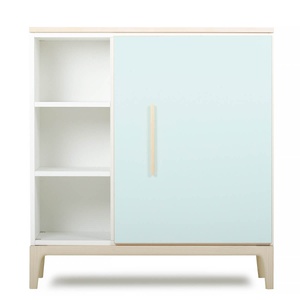 Commode 1 porte 3 niches NADO Curve finition frêne mint