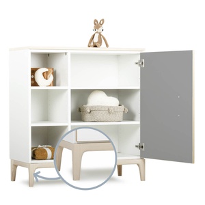 Commode 1 porte 3 niches NADO Curve finition frêne slate grey