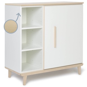 Commode 1 porte 3 niches NADO Retro finition frêne white