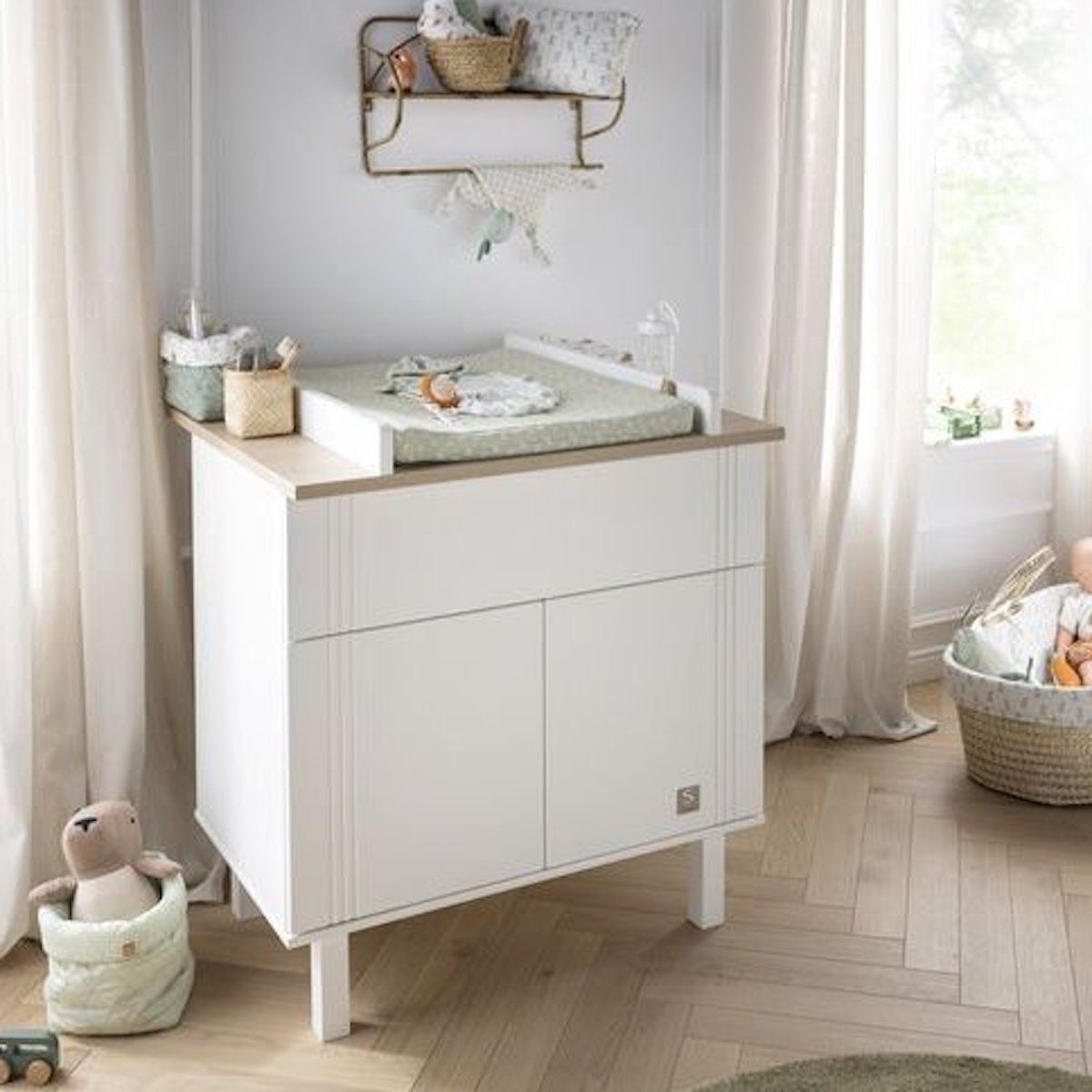Commode 2 portes 1 tiroir ELEONORE Sauthon blanc