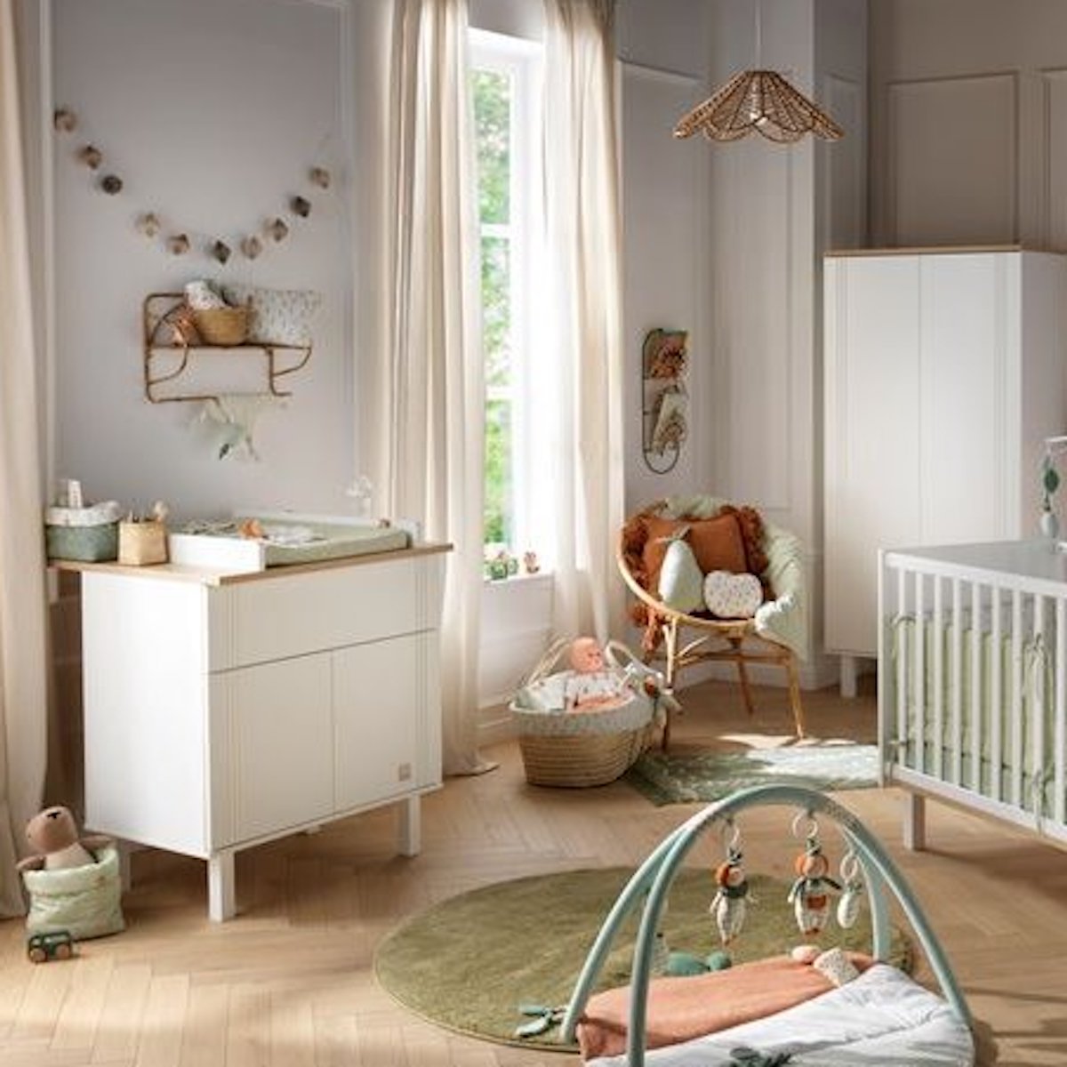 Commode 2 portes 1 tiroir ELEONORE Sauthon blanc