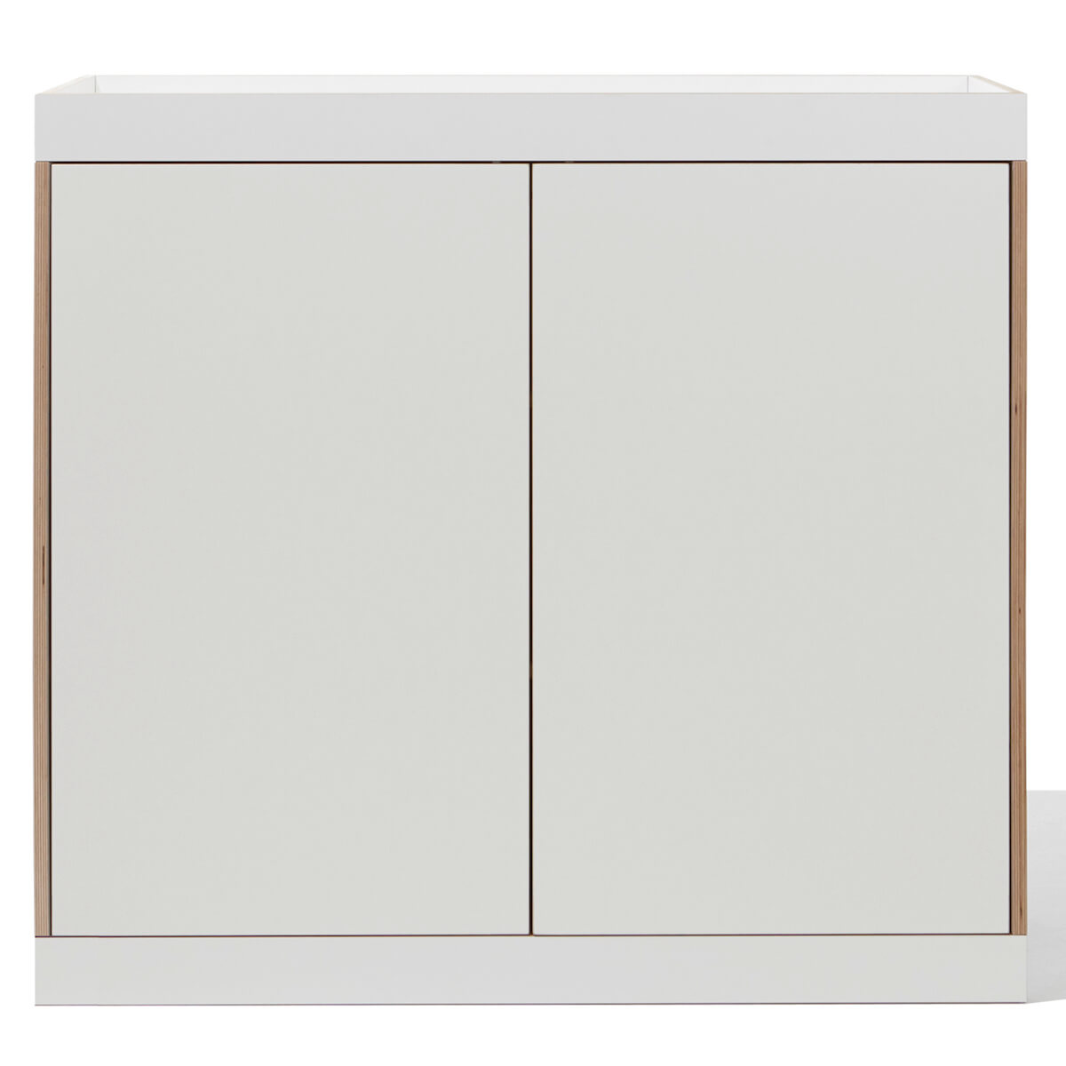 Commode 2 portes FLAI Müller Small Living blanc - bord en bouleau