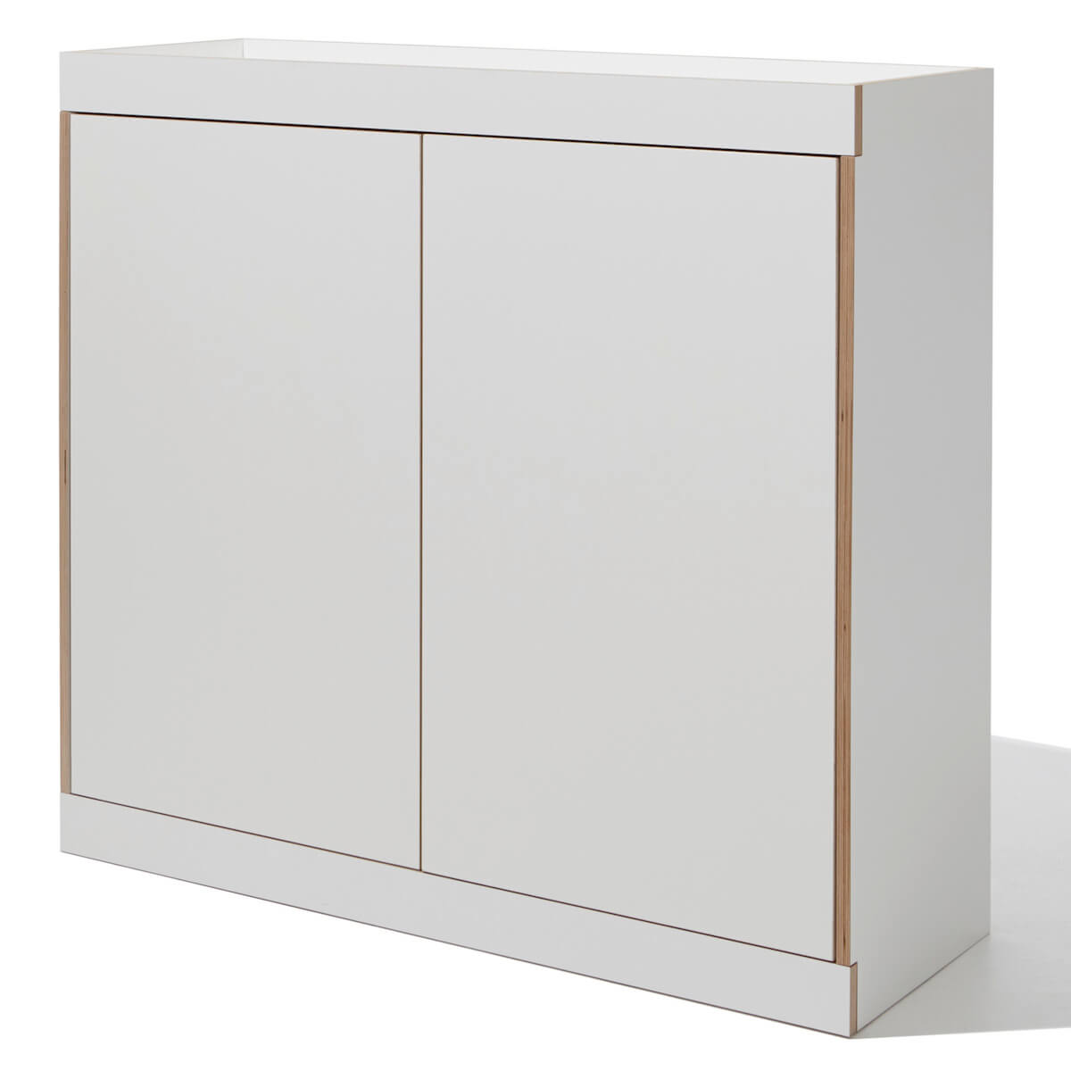 Commode 2 portes FLAI Müller Small Living blanc - bord en bouleau