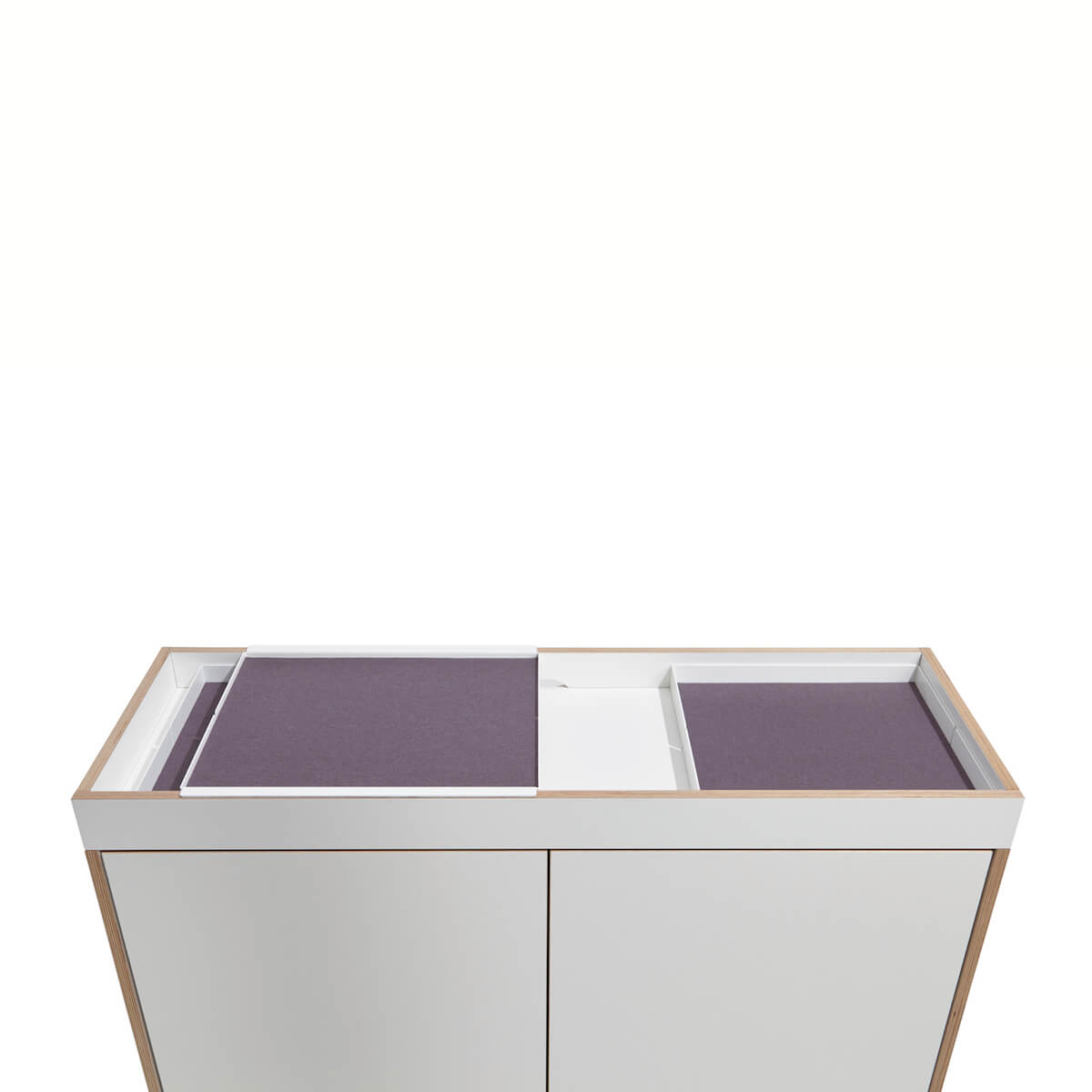 Commode 2 portes FLAI Müller Small Living blanc - bord en bouleau