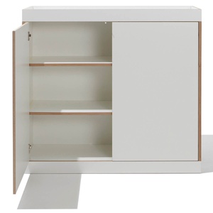 Commode 2 portes FLAI Müller Small Living blanc - bord en bouleau