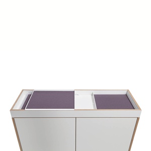 Commode 2 portes FLAI Müller Small Living blanc - bord en bouleau