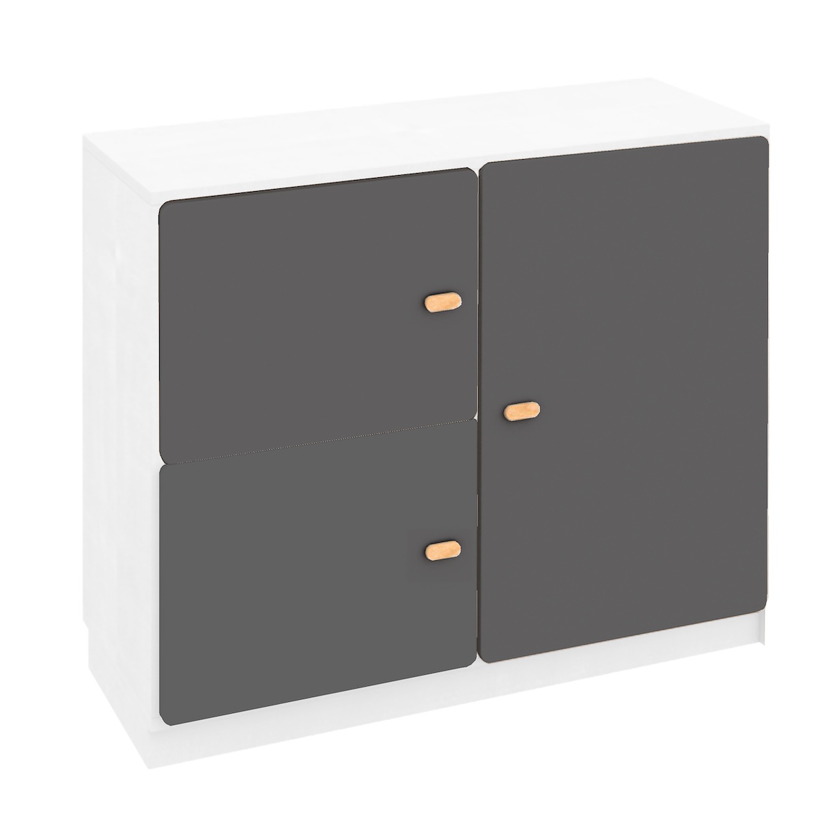 Commode 3 portes 93x78cm DESTYLE de Breuyn blanc anthracite
