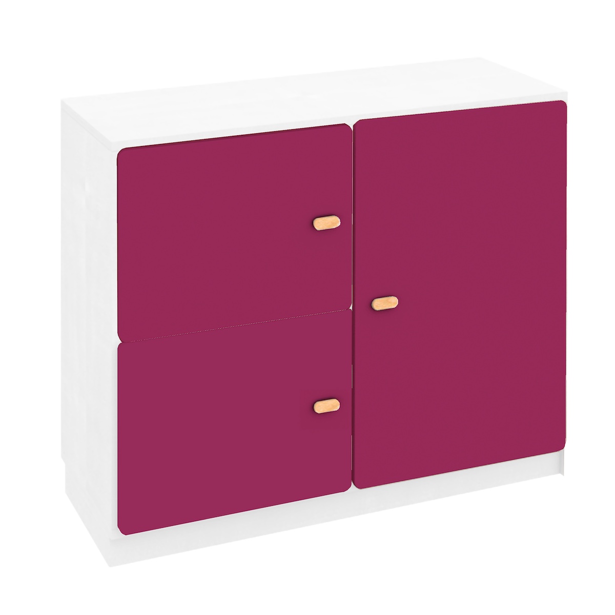 Commode 3 portes 93x78cm DESTYLE de Breuyn blanc plum