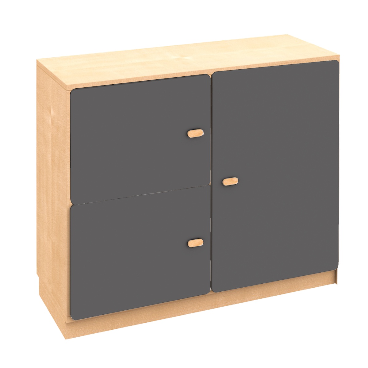 Commode 3 portes 93x78cm DESTYLE de Breuyn naturel anthracite