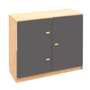 Commode 3 portes 93x78cm DESTYLE de Breuyn naturel anthracite