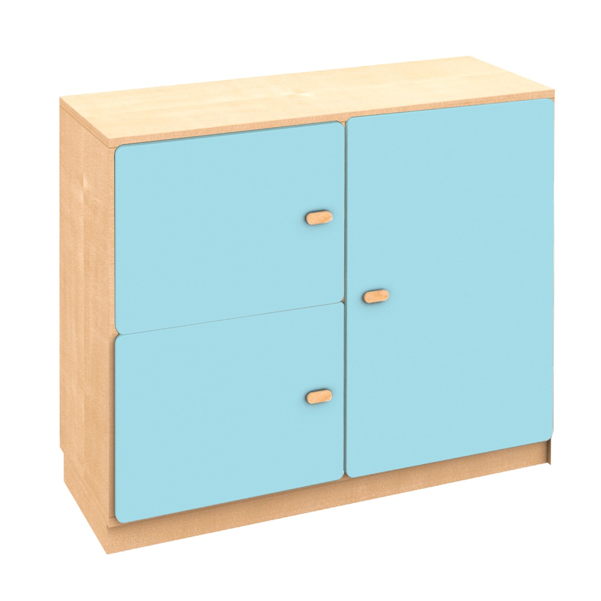 Commode 3 portes 93x78cm DESTYLE de Breuyn naturel crystal blue