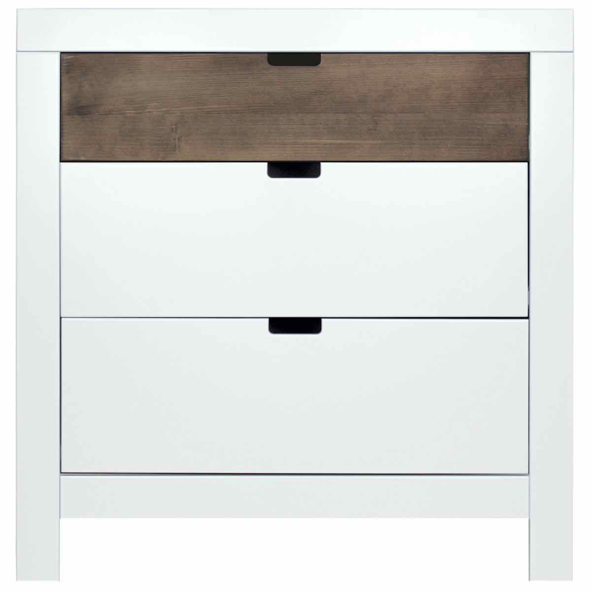 Commode 3 tiroirs BASIC WOOD Bopita blanc-brown wash uni