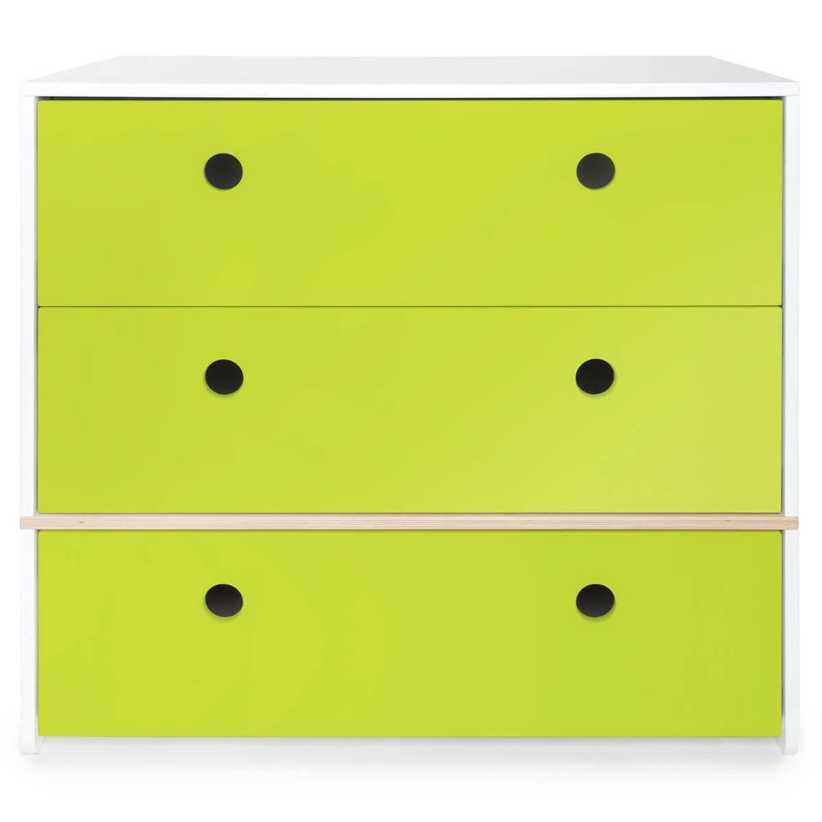 Commode 3 tiroirs COLORFLEX Abitare Kids façades tiroirs lime