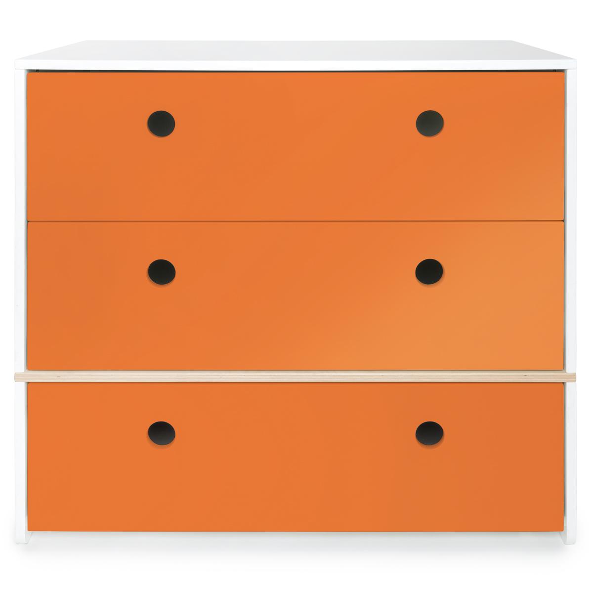 Commode 3 tiroirs COLORFLEX Abitare Kids façades tiroirs pure orange