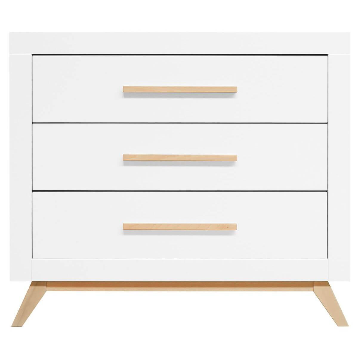 Commode 3 tiroirs FENNA Bopita blanc-naturel 