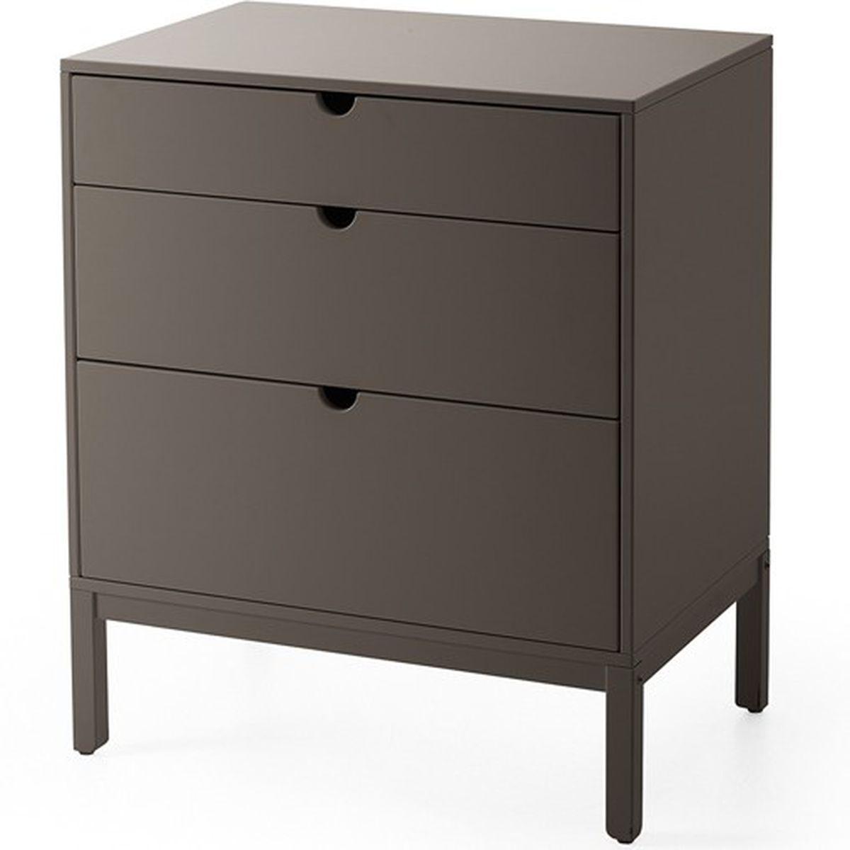 Commode 3 tiroirs HOME Stokke gris brume