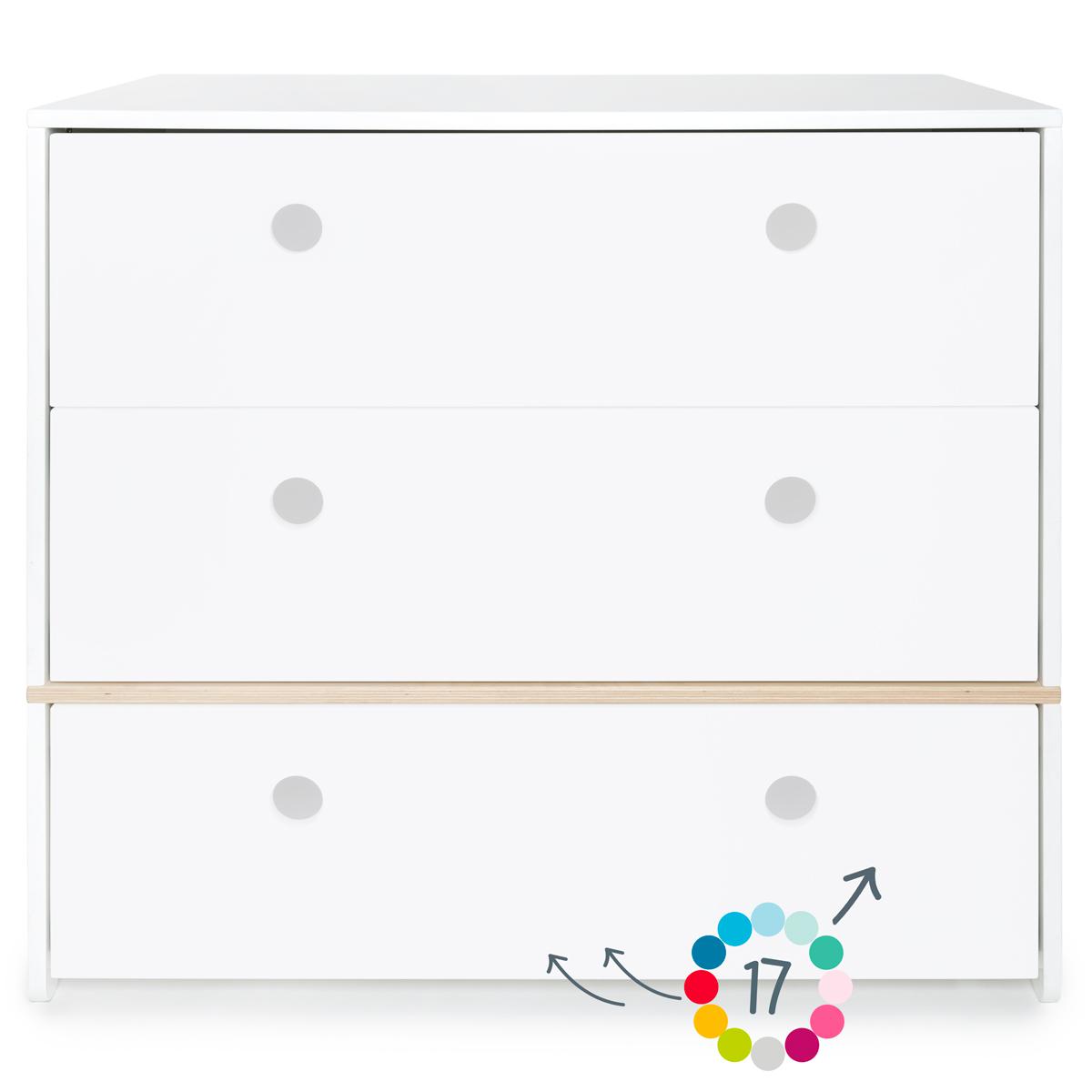 Commode 3 tiroirs hors façades tiroirs COLORFLEX Abitare Kids