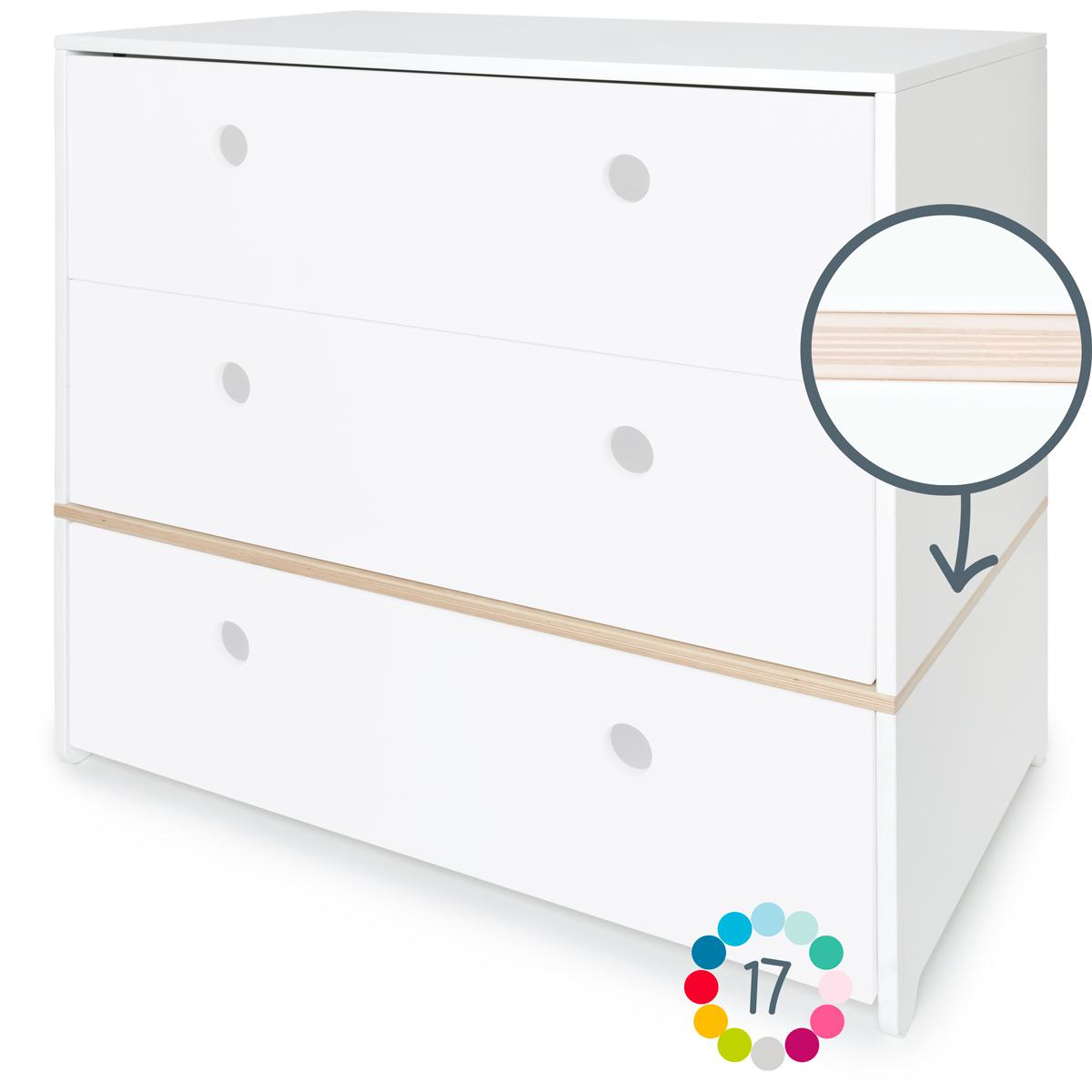 Commode 3 tiroirs hors façades tiroirs COLORFLEX 