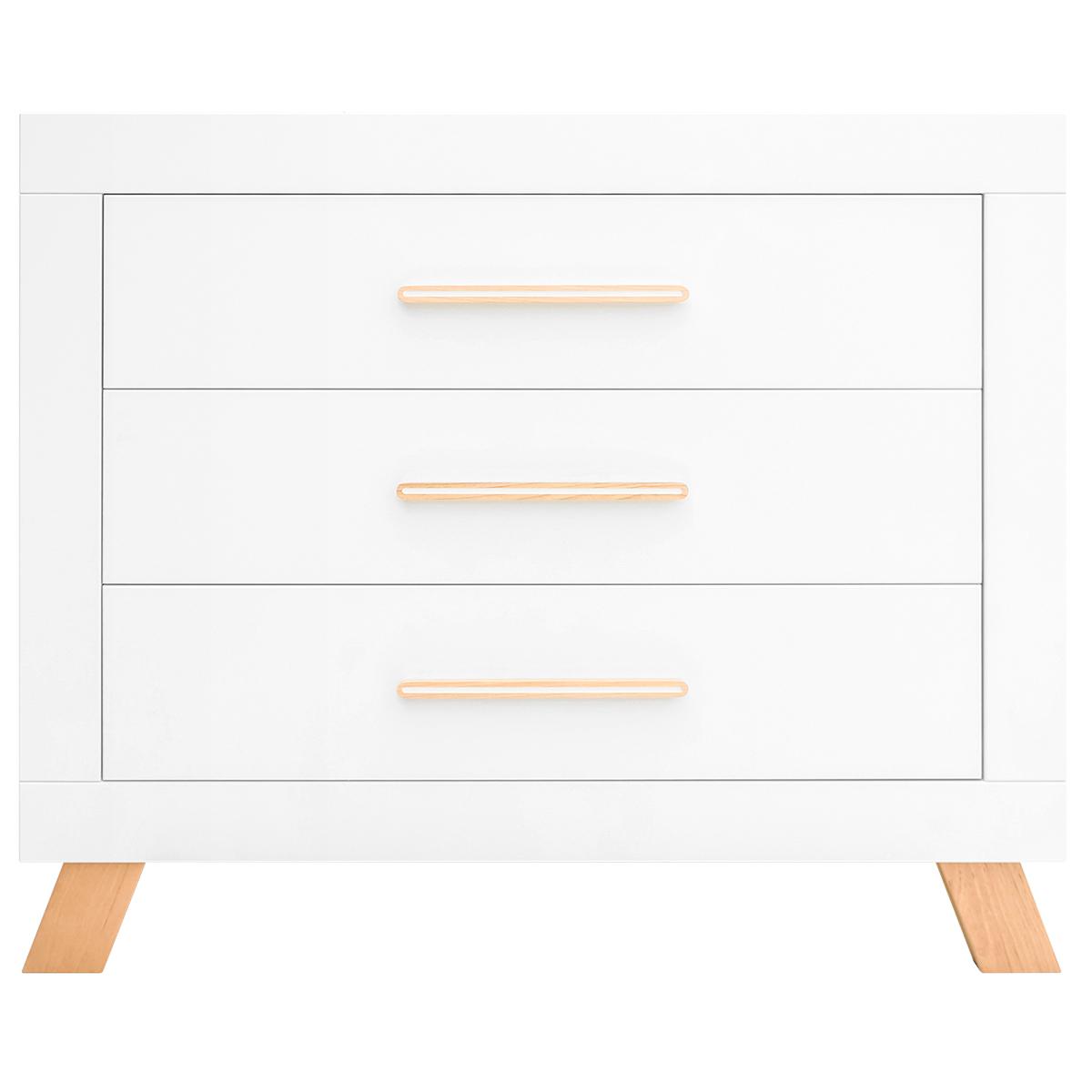 Commode 3 tiroirs LISA Bopita blanc-naturel