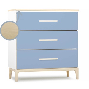 Commode 3 tiroirs NADO Curve finition frêne capri blue