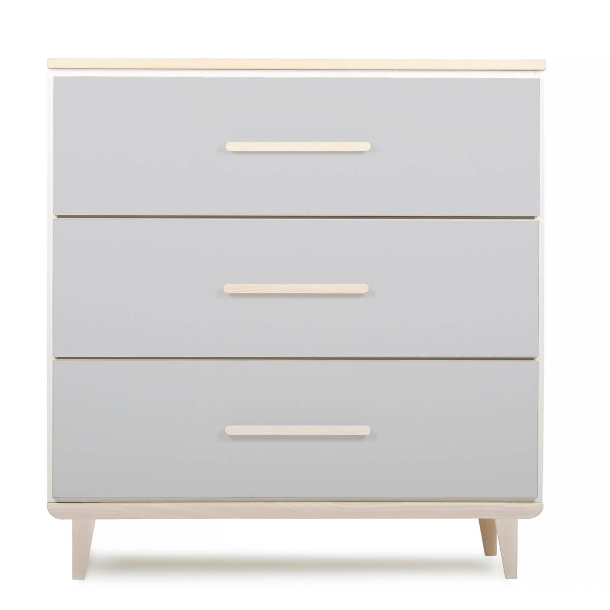 Commode 3 tiroirs NADO Retro finition frêne manhattan grey