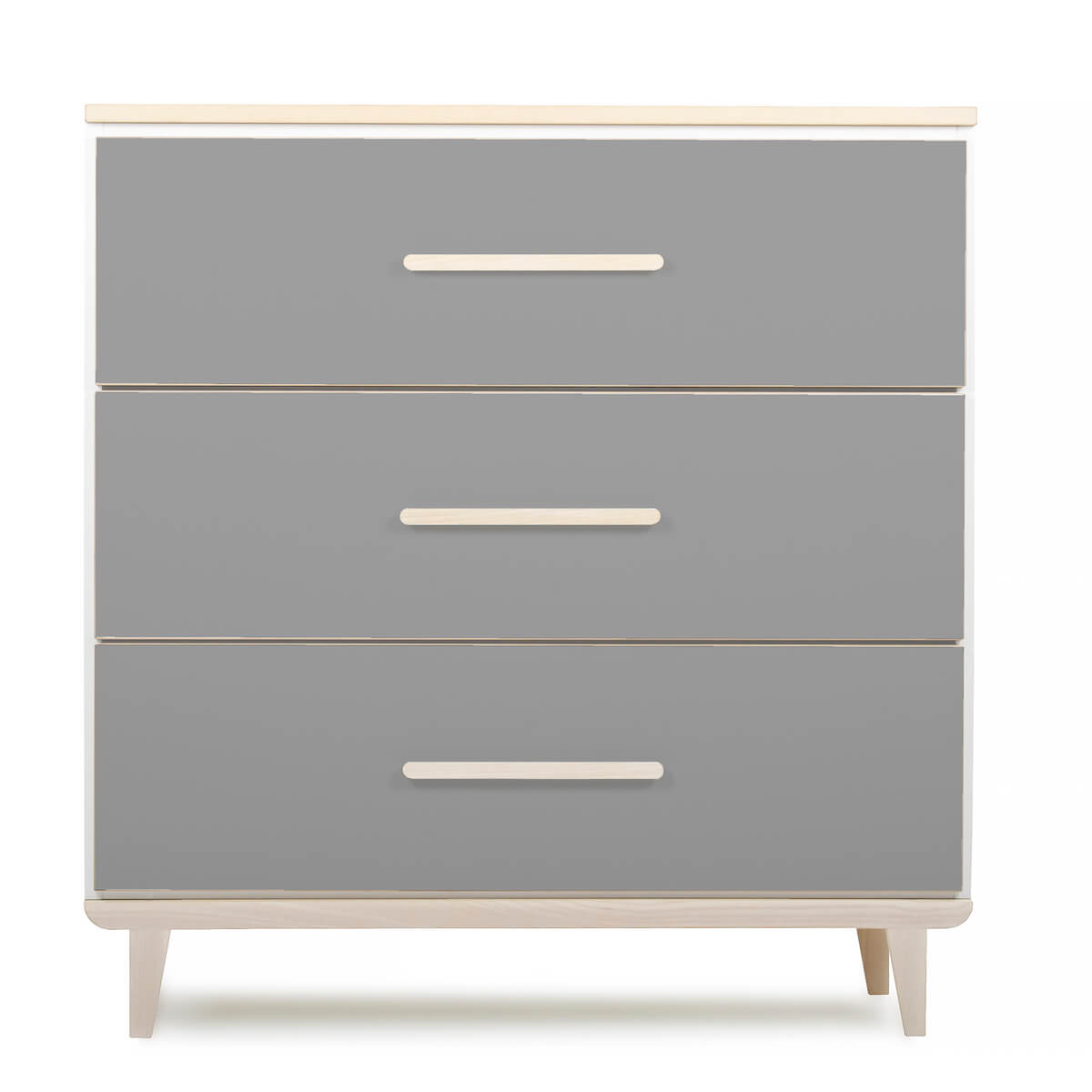 Commode 3 tiroirs NADO Retro finition frêne slate grey